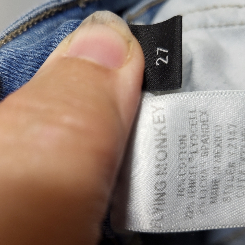 Flying Monkey Platinum blue rough hem jean women's 27  #2286 - Picture 6 of 8